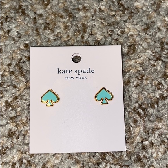 kate spade Jewelry - KATE SPADE GOLD AND TURQUOISE SPADE EARRINGS
